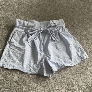 Seersucker paper bag shorts